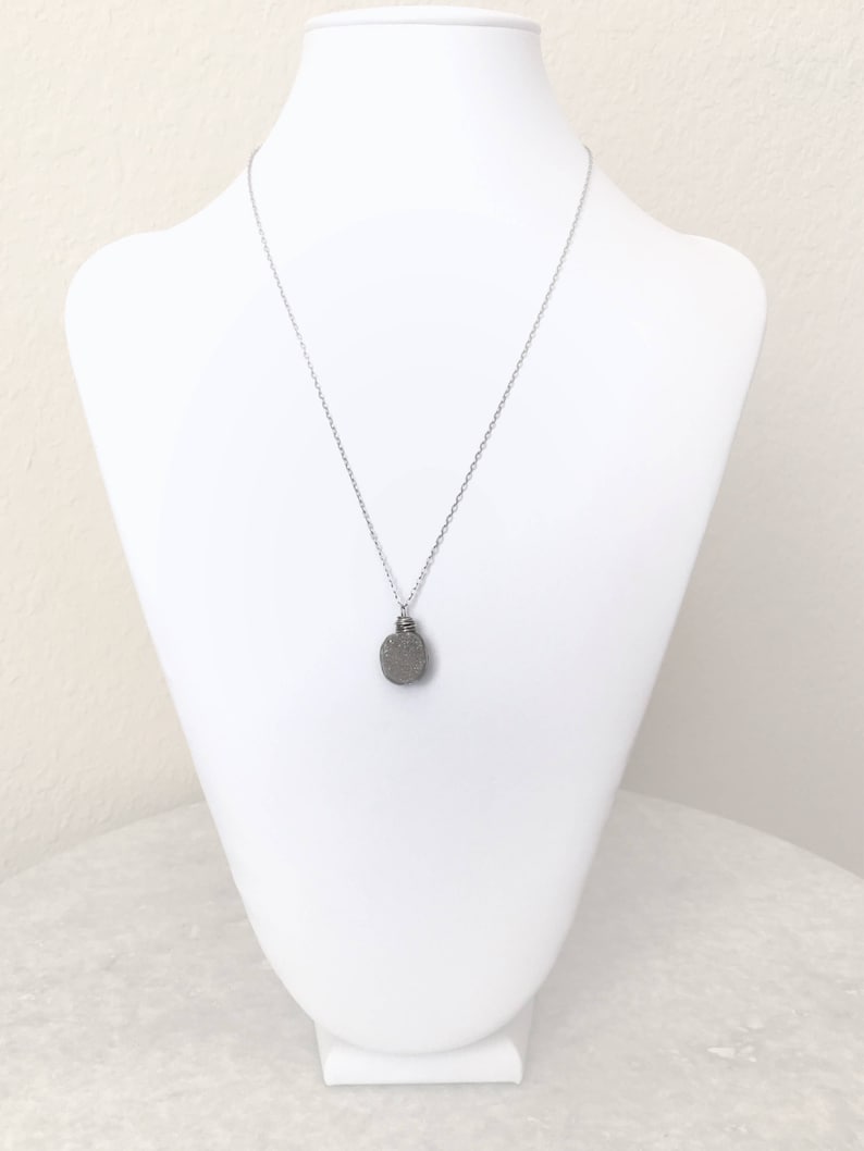 Tensel necklace \u2013 Titanium druzy sterling silver