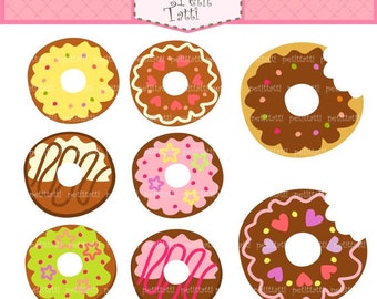 ON SALE Donut Clip Art Cute Kawaii Digital For All Use Instant Download ON SALE Donut Clip Art Cute Kawaii Digital For All Use Instant Download