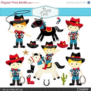 ON SALE Cowboys Clip Art, Cowboy Clipart, cute horse, boys birthday party invites, black horse white INSTANT Download