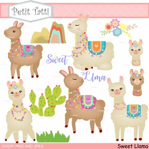 OP verkoop Alpaca Llama glinsterende Clip Art, dierlijke clipart, Peru dierlijke illustraties, Llama clipart, scrapbooking, afdrukbare, T-shirt, wenskaart clip art