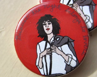 Patti Smith Because the Night Belongs to Lovers 1 1/4 inch pinback button badge