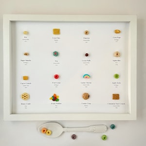 11x14 REAL Cereal Art #1 Pick a Frame Color | Ode to Cereal | History of Cereal | Specimen Chart | Cereal Chart | Valentine