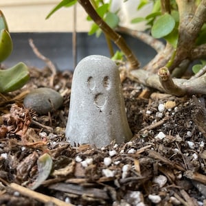 SMALL Ghost Garden Decoration Concrete Fairy Miniature Halloween Grave image 1
