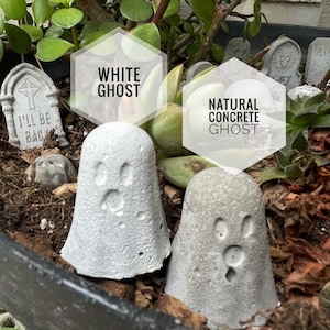 SMALL Ghost Garden Decoration Concrete Fairy Miniature Halloween Grave image 2