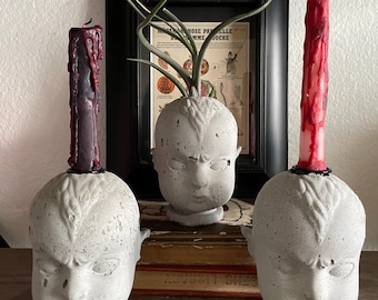 1 Mondo The Vampire Demon Concrete Candle Holder/ Book End Decoration