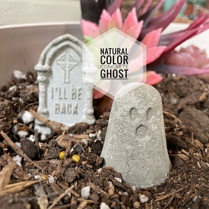 SMALL Ghost Garden Decoration Concrete Fairy Miniature Halloween Grave image 4