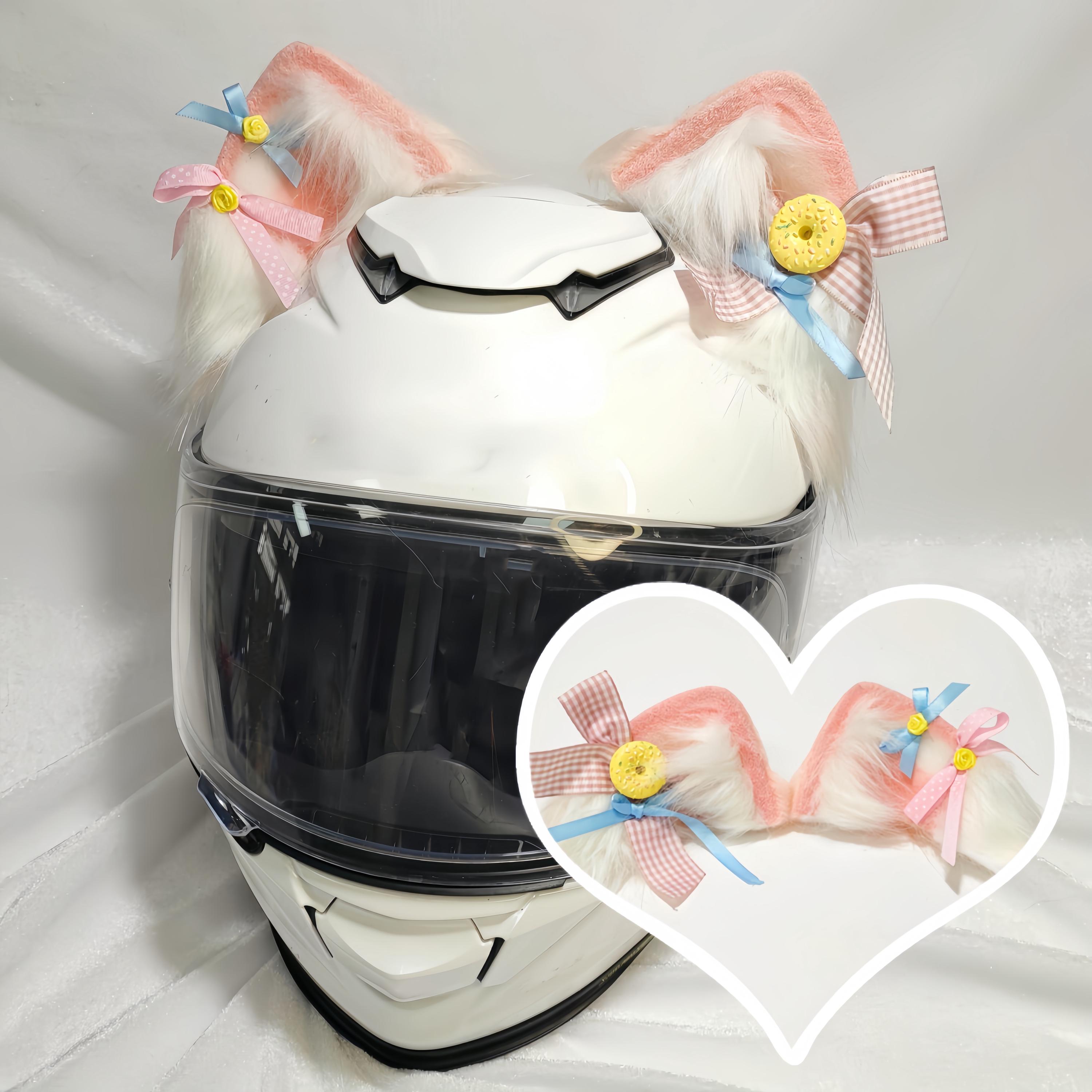 bike helmet ears Cat White - Motorcycle Accessory Stick the nubs to your helmet Cheers.US 2Pcs Cat Ears for