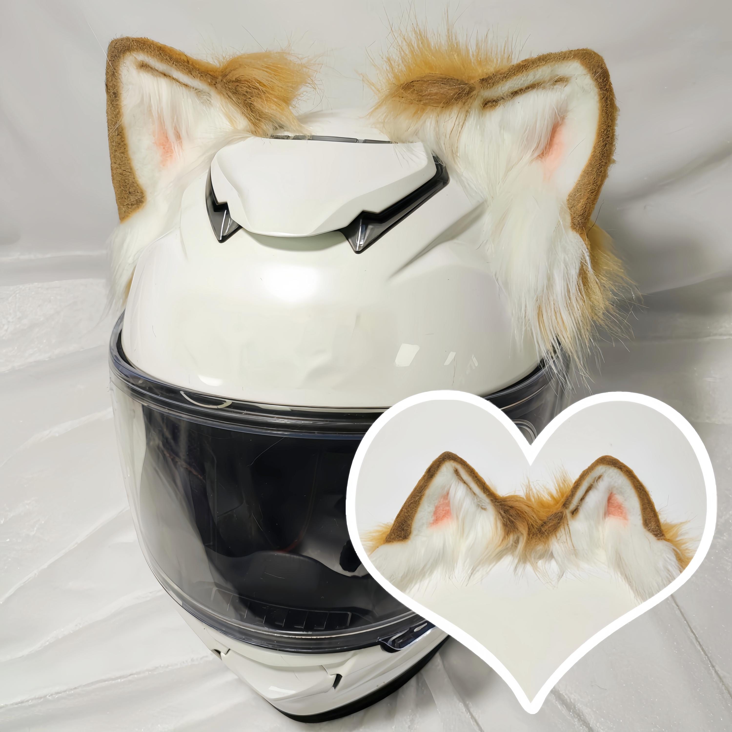 fox ears for motorcycle helmet 1 Pair Orange Horns Helmet Ear Helmet Accessory Helmet Decoration Ski Bike Helmet Sports & Outdoors IMPORTANT INFORMATION Cat Ears for Helmet Plush
