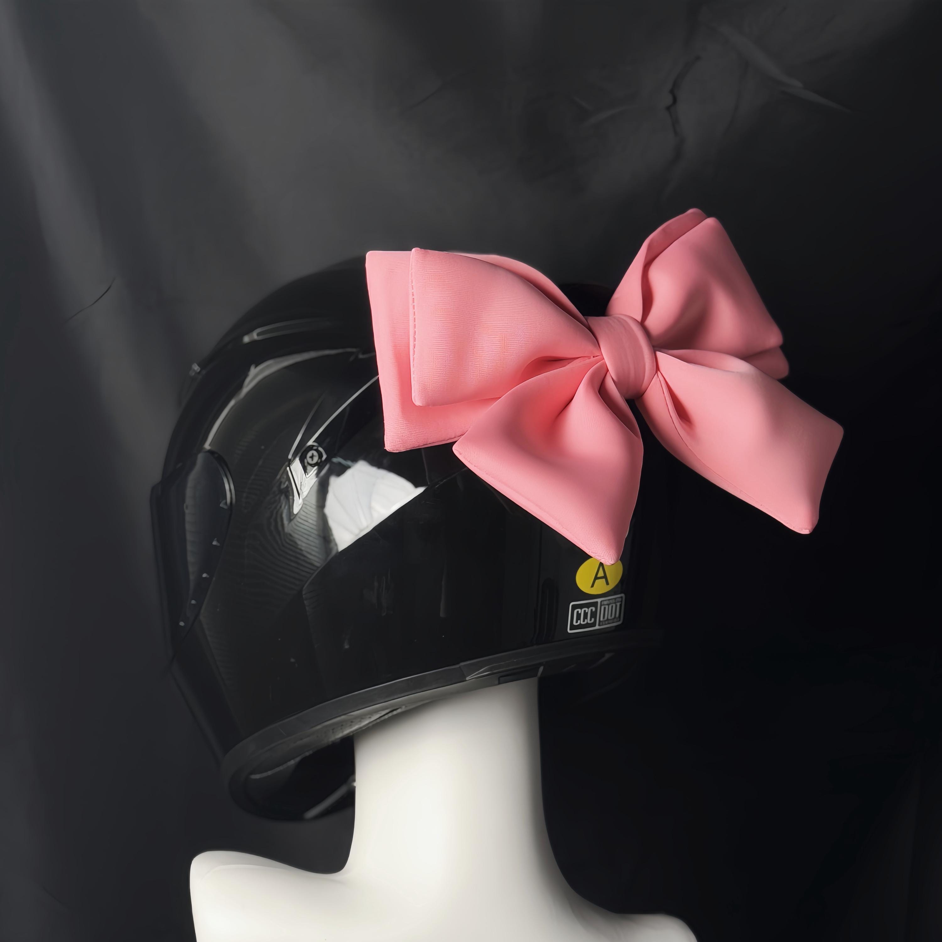 bow for motorcycle helmet Pink Bow Helmet Decoration: Handmade Helmet Accessory