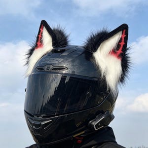 attach faux fur to motorcycle helmet 2 Pieces Furry Bear Ears for Bear Ears Helmet Ears Helmet Horns Helmet Decoration for Ski Helmet Style 1 : Automotive children will laugh Helmet Braids Helmet Accessories Hair