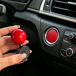 Röd bilstartjoystick 2 st, spelinspirerad motorknappspak, enkel att installera bilinredning, passar runda startknappar