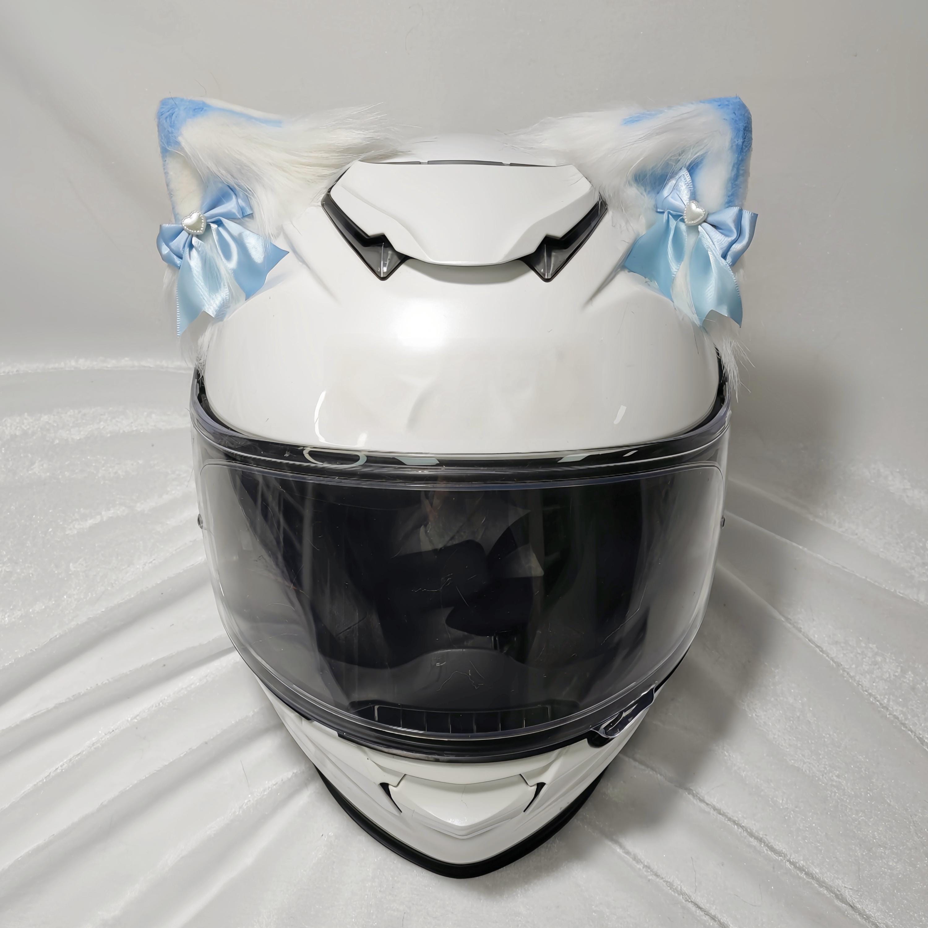SYSUII Lot de 2 décorations de casque de moto - Clochettes queue - Peluche mignonne - Oreilles de chat - Autocollants décoratifs - Oreilles de chat - Décoration pour casque de SYSUII Lot de 2 décorations de casque de moto - Clochettes queue - Peluche mignonne - Oreilles de chat - Autocollants décoratifs - Oreilles de chat - Décoration pour casque de