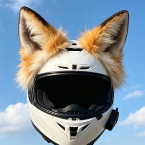 fox ears for motorcycle helmet AOIZZ Handmade Snow Wolf Ear Decoration A With an easy slip 2 motorcycle helmet fox ears