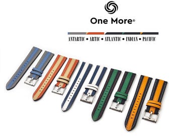 Fifty Fathoms straps in grained leather compatible with SwatchXBlancpain strap 22 mm Ocean Pacific, Indian, Atlantic, Arctic, Antarctic