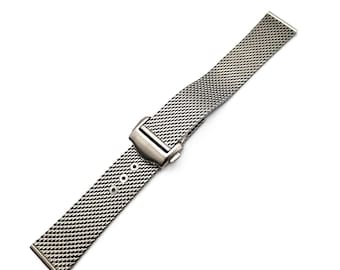 Milanese Steel Bracelet Silver Full INOX 316L MIilan Strap 20 mm compatible with Seamaster 007" Sub Diver Vintage strap