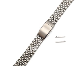 Jubilee Sub DIver bracelet FULL INOX solid steel and screw links One More Strap with universal straight ends and adjustable clasp 20 mm 22 mm