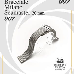 Milan Steel Bracelet Silver Full INOX 316L MIilan ONE MORE Strap 20 mm compatible with seamaster 007&quot; Sub Diver