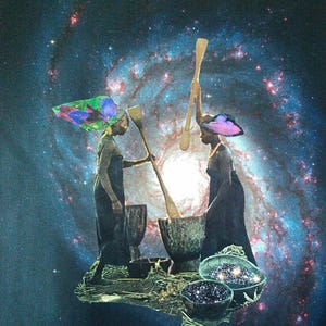 Pounding the Cosmos into Shape Collage 11x14 Print.