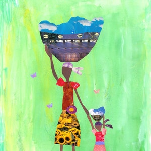 Sky Carriers. 8x10 Print. Haiti. Basket Women. Collage immagine 1