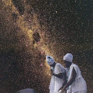 Taming Cosmos African American Art 11x14 Print Collage Print African Art Stars