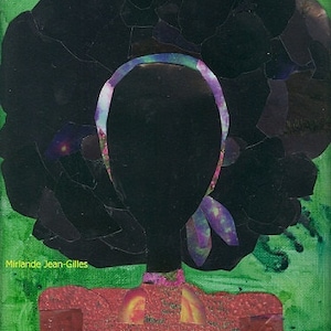 Girl With The Big Afro African American art  Collage. PRINT. 11 x 14