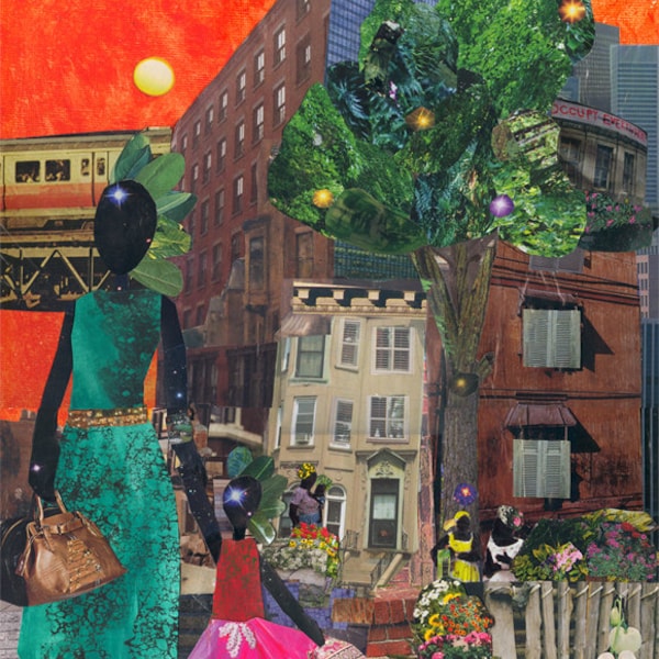 On Our Way to Ballet Class Wall Art and Decor  11x14 Print African Art. Print. Queens. NYC. Collage