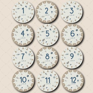 Cartes d'étape mensuelles pour bébé | Modifiable et imprimable | Téléchargement instantané