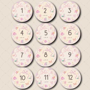 Cartes d'étape pastel bébé | Souvenir de première année | Fichier numérique