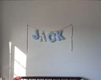 Custom fabric name banner
