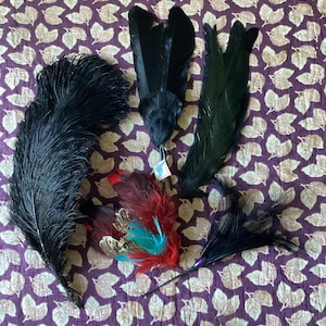 Free shipping for these antique millinery feathers (A) Edwardian, La Belle Époque, hat making, decoration, steampunk,crafts