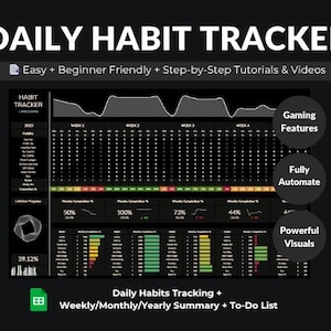 2025/2026 Automated Gamified Habit Tracker (Black)
