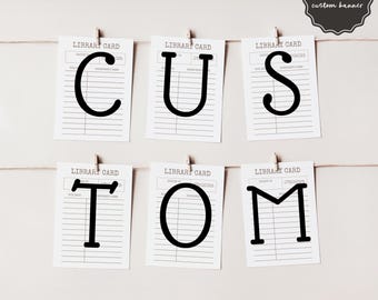Banner para tarjeta de biblioteca, banderines de baby shower con temática de libros, despedida de soltera con temática de libros, decoraciones para despedida de soltera "Su próximo capítulo", idea para la jubilación
