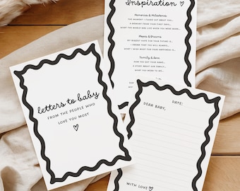 Customizable Letters to Baby Printable Keepsake, Baby Shower Activity, Guestbook Wishes, Memory Book for New Parents, Digital Canva Download