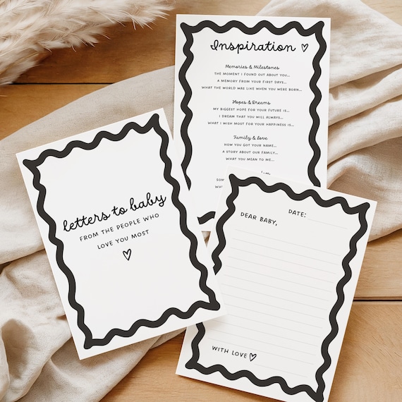 Customizable Letters to Baby Printable Keepsake, Baby Shower Activity, Guestbook Wishes, Memory Book for New Parents, Digital Canva Download