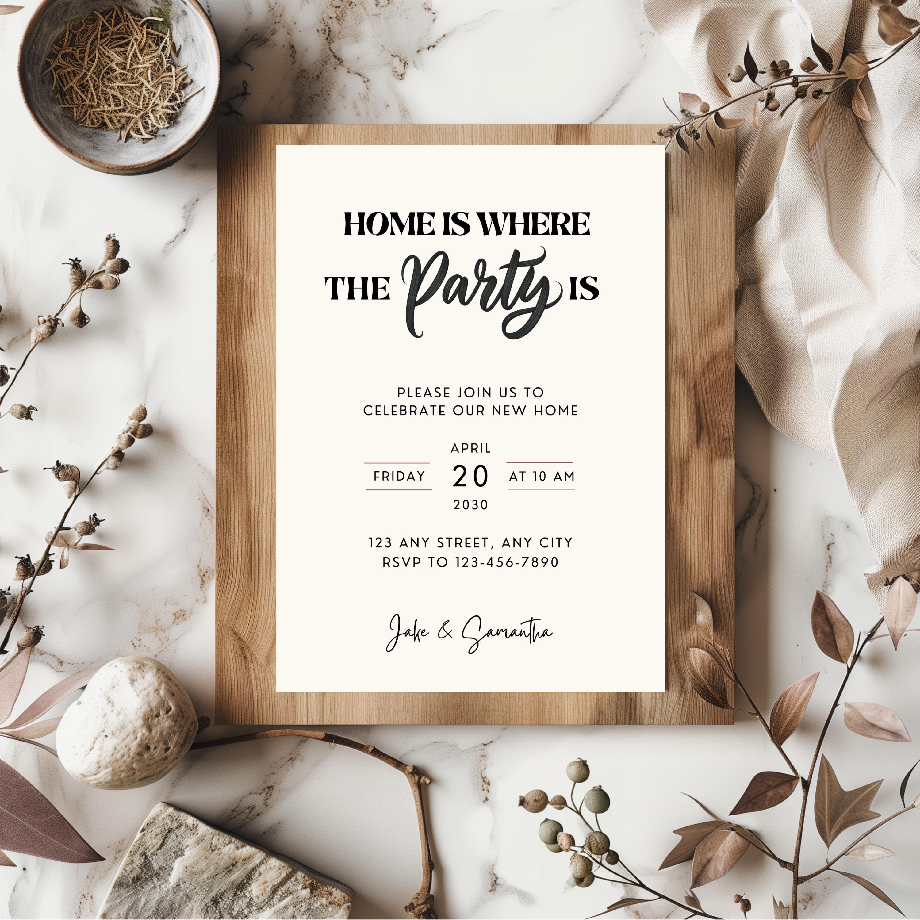 Housewarming Invitation Digital, Minimalist Housewarming Invite Funny ...