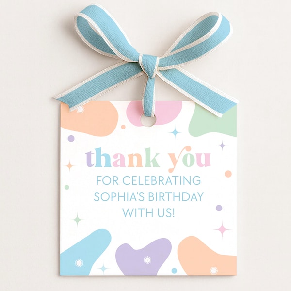 Rock Climbing Birthday Gift Tag, Editable Printable Template, Party Favor Tag, Instant Download, Square, Circle, or Rectangle Thank You