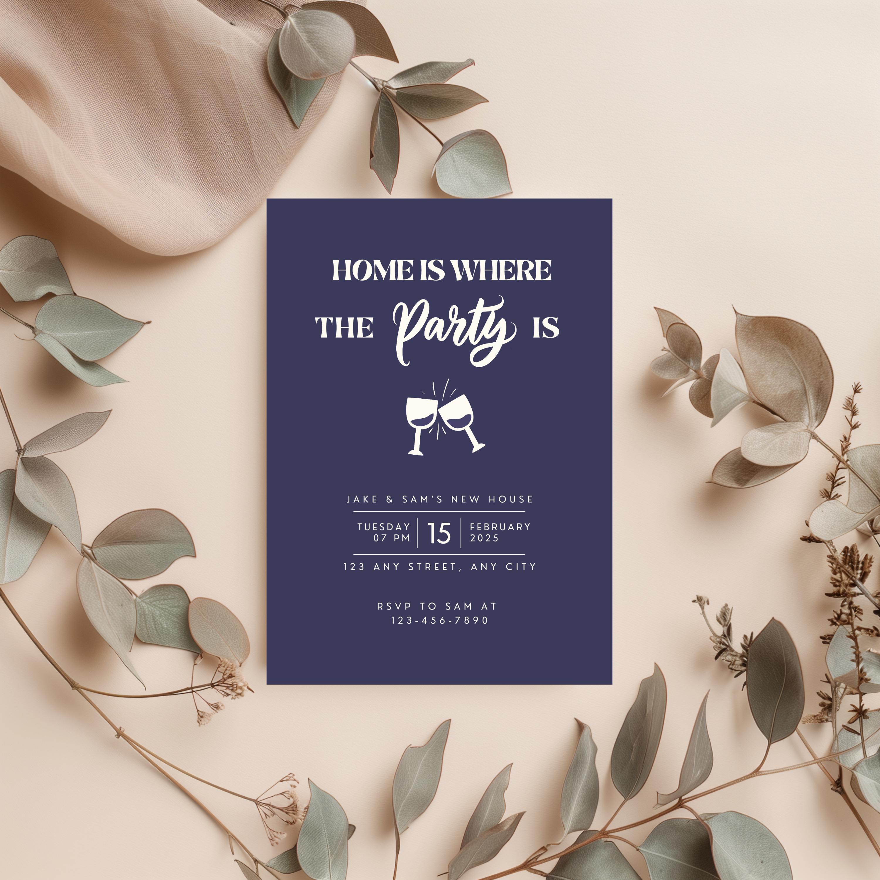 Housewarming Invitation Digital, Minimalist Housewarming Invite ...