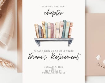 Teacher Retirement Party Invitation, Editable Minimalist Retirement Invitation, Printable Instant Digital Download, Modern Invite