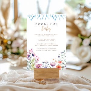 Aprilshows brengen mei bloemenboeken voor baby - bewerkbare sjabloon - direct downloaden - lentebloemdessin - babyshowerbundel