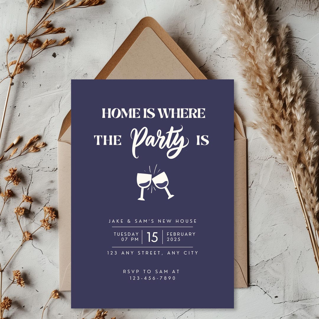 Housewarming Invitation Digital, Minimalist Housewarming Invite ...