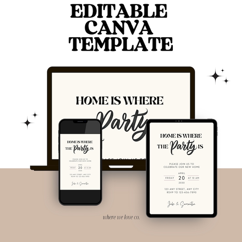 Housewarming Invitation Digital, Minimalist Housewarming Invite Funny ...