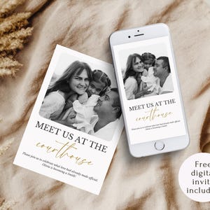 Adoption Day Courthouse Invitation, Digital Template for Celebration, Customizable Invite for Foster Care, Officially Official