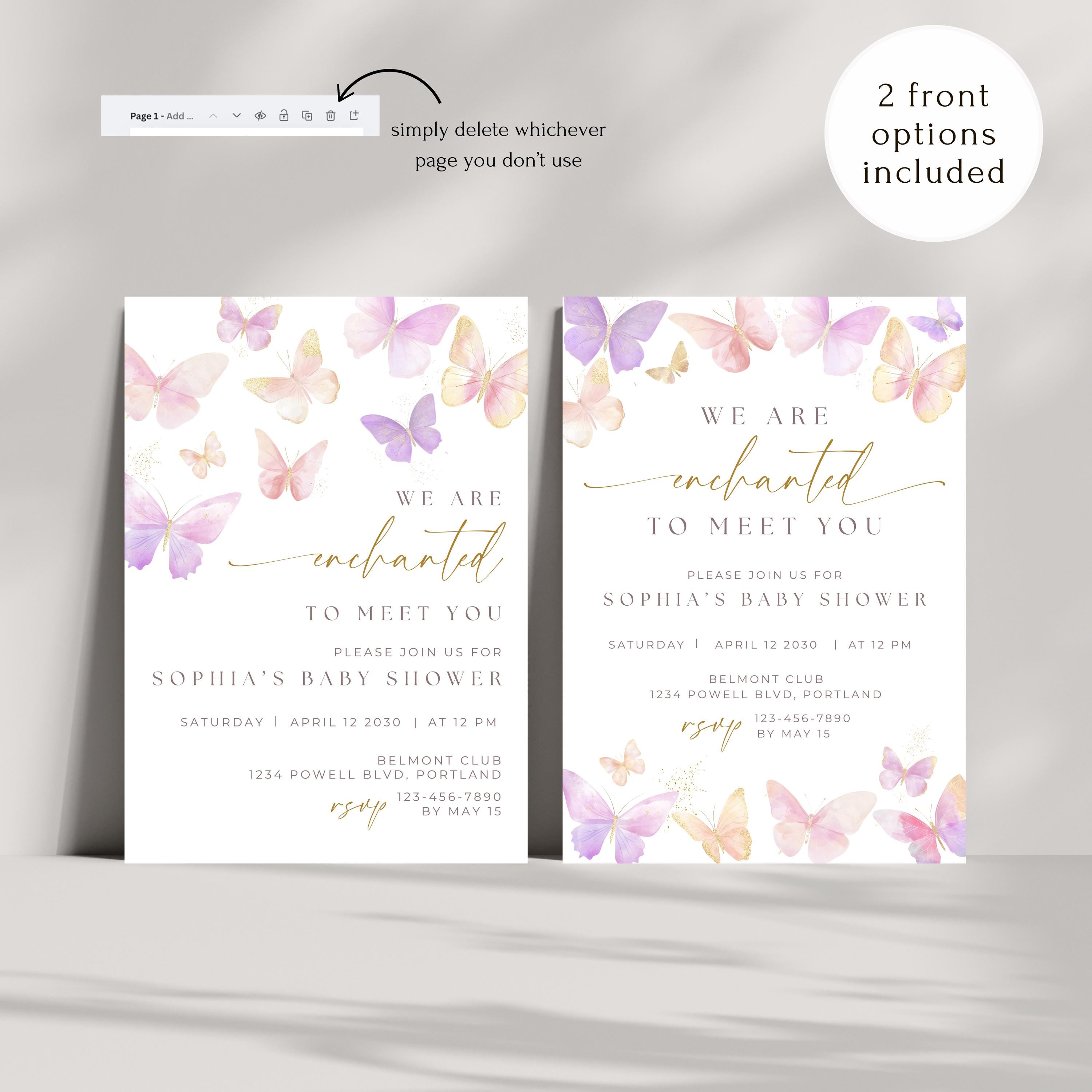 Editable Butterfly Baby Shower Invitation Template Instant Download ...