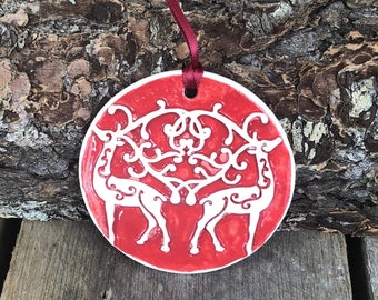 Reindeer / Reindeer Ornament / Handmade Ornament / Vintage / Christmas