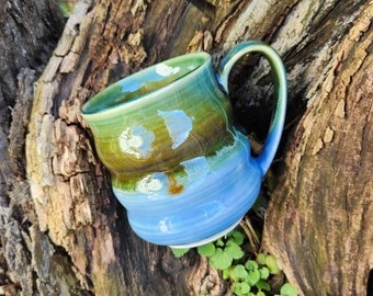 Blue Mug / Turquoise Mug / Pottery Mug / Ceramic Mug / Large 20 oz. Mug