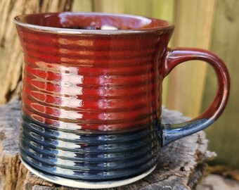 Handmade Mug, Coffee Mug, Red Mug