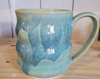 Blue Mug / Turquoise Mug / Pottery Mug / Ceramic Mug / Large Mug / Beach Mug