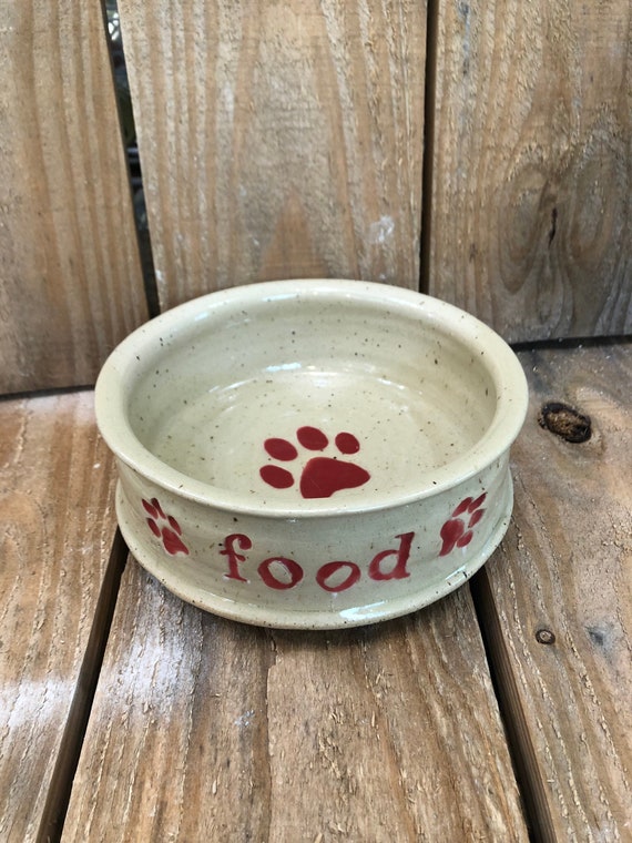 pottery dog bowl
