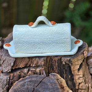Butter Dish, Handmade Butter Dish, Lidded Butter Dish, Blue, Wedding Gift