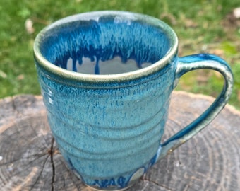 Handmade Mug, Coffee Mug, Blue Mug